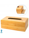 Tradineur - Caja de bambú para pañuelos, dispensador de pañuelos de papel con base extraíble, baño, dormitorio, cocina, 23 x 11,