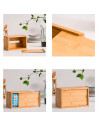 Tradineur - Caja de bambú para pañuelos, dispensador de pañuelos de papel con base extraíble, baño, dormitorio, cocina, 23 x 11,