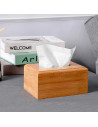 Tradineur - Caja de bambú para pañuelos, dispensador de pañuelos de papel con base extraíble, baño, dormitorio, cocina, 23 x 11,