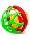 Tradineur - Bola sonajero de plástico con cara sonriente, juguete con sonido para bebés, niños, blando, fácil de agarrar, Ø 11 c