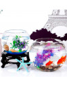 Tradineur - Pecera redonda de cristal, acuario globo pequeño para peces, esférico, transparente, interior, hogar, 23 x 18 cm