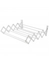 Tradineur - Tendedero extensible metálico para pared, 5,4 metros de tendido, soporte plegable para tender ropa (Blanco, 60 x 11-