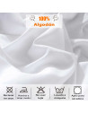 Tradineur - Sábana bajera ajustable de algodón para cama de 135, especial pieles sensibles, suave y transpirable (Blanco, 135 x