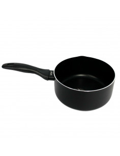 Tradineur - Cazo de aluminio negro para todos los fogones de 18 cm de diámetro y 8 cm de alto. Olla pequeña para realizar labore
