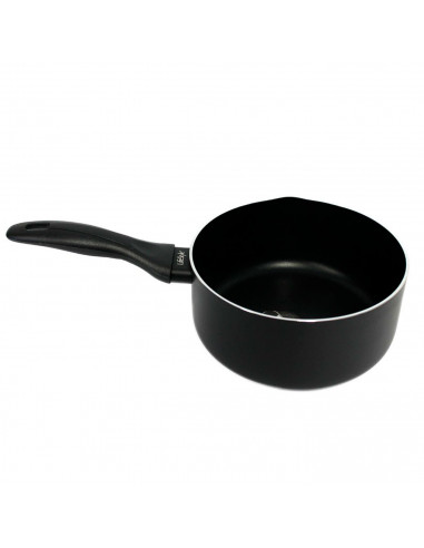 Tradineur - Cazo de aluminio negro para todos los fogones de 18 cm de diámetro y 8 cm de alto. Olla pequeña para realizar labore