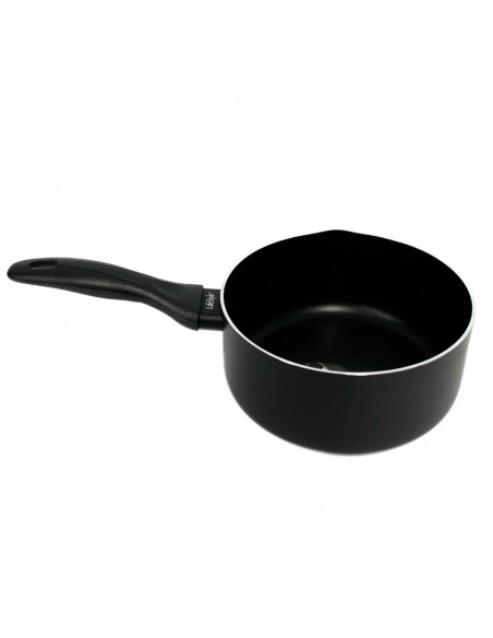Tradineur - Cazo de aluminio negro para todos los fogones de 18 cm de diámetro y 8 cm de alto. Olla pequeña para realizar labore