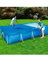 Tradineur - Lona cubre piscina rectangular de polietileno, cobertor para piscina desmontable, cubierta de protección, funda (Azu