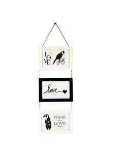 Marco para 3 fotos de pared colgante múltiple de 17 x 12 x 4,8 cm , decoración del hogar. Multimarco para realizar bonitos colla