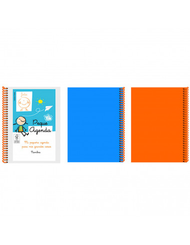 Tradineur - Agenda escolar con anilla "Peque Agenda" para niños pequeños, control de alimentación, medicación, sueño, 15 x 12,5