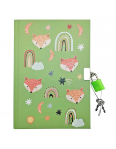 Tradineur - Diario con candado y brillantina, tapa dura, cuaderno personal, bloc con llave, planificador, organización, 18 x 12,