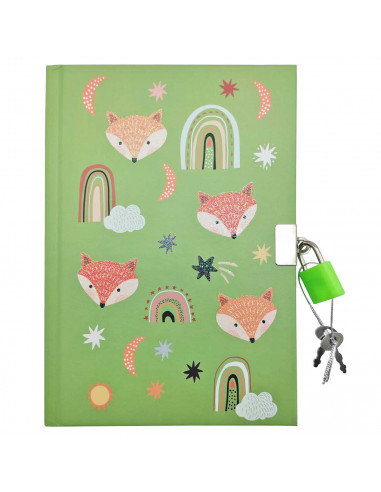 Tradineur - Diario con candado y brillantina, tapa dura, cuaderno personal, bloc con llave, planificador, organización, 18 x 12,
