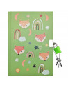 Tradineur - Diario con candado y brillantina, tapa dura, cuaderno personal, bloc con llave, planificador, organización, 18 x 12,