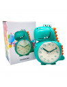 Tradineur - Reloj infantil analógico, despertador con diseño de dinosaurio - Multifunciones - Fabricado en plástico resistente -