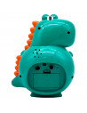 Tradineur - Reloj infantil analógico, despertador con diseño de dinosaurio - Multifunciones - Fabricado en plástico resistente -
