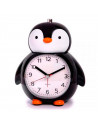 Tradineur - Reloj infantil analógico, despertador con diseño de pinguino - Multifunciones - Fabricado en plástico resistente - 2
