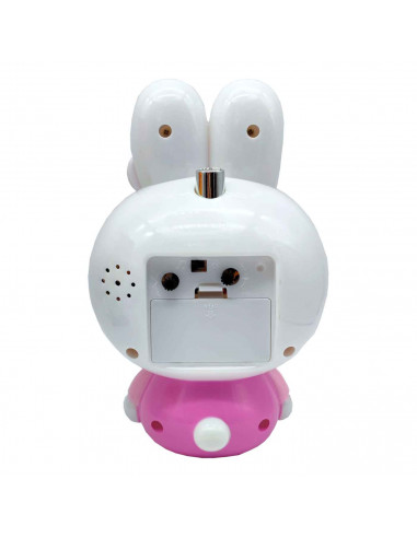 Tradineur - Reloj infantil analógico, despertador con diseño de conejo - Multifunciones - Fabricado en plástico resistente - 20