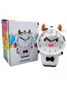 Tradineur - Reloj infantil analógico, despertador con diseño de vaca - Multifunciones - Fabricado en plástico resistente - 20 x