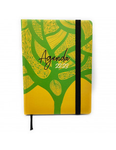 Tradineur - Agenda escolar curso 2022/23, semana vista, tapa dura y cinta marcapáginas, planificador anual de tareas, citas, 18