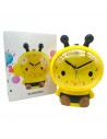 Tradineur - Reloj infantil analógico, despertador con diseño de abeja - Multifunciones - Fabricado en plástico resistente - 20 x