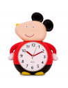 Tradineur - Reloj infantil analógico, despertador con diseño de ratón - Multifunciones - Fabricado en plástico resistente - 20 x