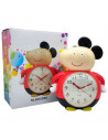 Tradineur - Reloj infantil analógico, despertador con diseño de ratón - Multifunciones - Fabricado en plástico resistente - 20 x