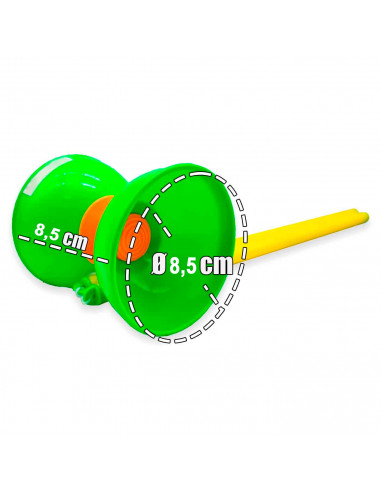 Tradineur - Diábolo para malabares con varillas - Fabricado en plástico - ideal para Aprender el Arte de los Malabares (Color Al