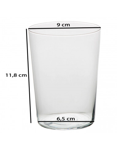 Tradineur - Set de 12 vasos de sidra, cristal, aptos para lavavajillas y microondas, servir agua, bebidas, refrescos, 12 x 9 cm,