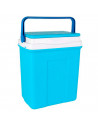 Tradineur - Nevera portátil de polipropileno rígido con asa, porta alimentos y bebidas para playa, acampada (Azul y blanco, 30 l