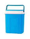Tradineur - Nevera portátil de polipropileno rígido con asa, porta alimentos y bebidas para playa, acampada (Azul y blanco, 30 l