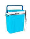Tradineur - Nevera portátil de polipropileno rígido con asa, porta alimentos y bebidas para playa, acampada (Azul y blanco, 30 l