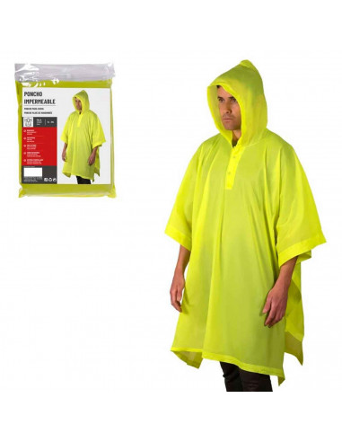 Tradineur - Poncho impermeable con capucha para ciclitas - Fabricado 100% poliéster - Alta densidad y revestimiento - Talla XL -