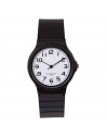 Tradineur - Reloj redondo analógico con esfera blanca y marcadores de números arábigos - Longitud de 23 mm con ventana protector