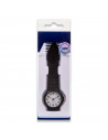 Tradineur - Reloj redondo analógico con esfera blanca y marcadores de números arábigos - Longitud de 23 mm con ventana protector