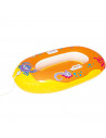 Tradineur - Barca hinchable infantil decorada con animales marinos, balsa inflable de vinilo, incluye parche de reparación, 119