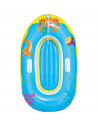 Tradineur - Barca hinchable infantil decorada con animales marinos, balsa inflable de vinilo, incluye parche de reparación, 119