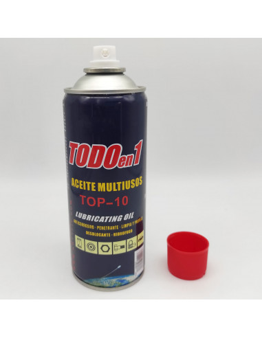 Tradineur - Aceite multiusos Todo en 1, spray de aceite anticorrosivo con cánula coches, bicicletas, lubrica, limpia y protege c