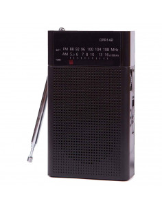 Tradineur - Radio de bolsillo vertical - Sintonizador AM/FM - Sintonizador con Indicador - Pilas no incluidas - 12 x 7 x 4 cm -