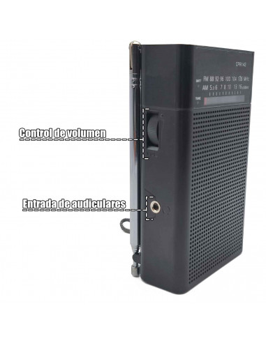 Tradineur - Radio de bolsillo vertical - Sintonizador AM/FM - Sintonizador con Indicador - Pilas no incluidas - 12 x 7 x 4 cm -
