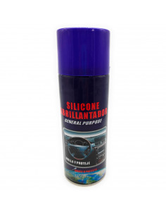 Tradineur - Spray abrillantador de silicona para salpicadero y volante de coche, moto, vehículos, brilla, protege y lubrica, 450