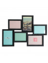 Marco para 6 fotos de pared  de color surtido y múltiple 45,5 x 31 x 2,5 cm, decoración del hogar. Multimarco portafotos de plás