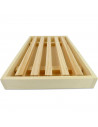 Tradineur - Tabla para cortar pan de madera con recogemigas y rejilla extraíble, madera natural, cocina - 32 x 22 x 2,5 cm