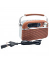 Tradineur - Radio vintage "Blues" clásico con asa - Sintonizador AM/FM/SW - Sintonizador con Indicador - Batería recargable - Bl