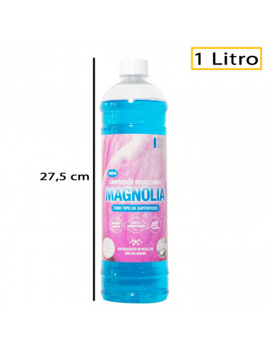Tradineur - Fregasuelos, limpiador bioalcohol perfumado con aroma de magnolia, secado rápido, ph neutro, todo tipo de superficie