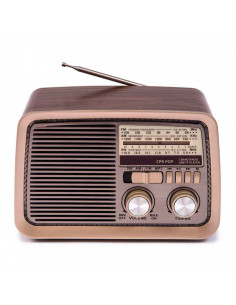 Tradineur - Radio vintage "POP" con diseño clasico - Sintonizador AM/FM/SW - Sintonizador con Indicador - Bluetooth - Conector U