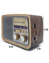 Tradineur - Radio vintage "POP" con diseño clasico - Sintonizador AM/FM/SW - Sintonizador con Indicador - Bluetooth - Conector U