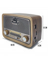 Tradineur - Radio vintage "INDIE" con diseño antiguo - Sintonizador AM/FM/SW - Sintonizador con Indicador - Bluetooth - Conector