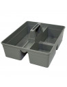 Bandeja de plástico de color gris para guardar utensilios de limpieza, de 11x 38 x 32,5 cm. Caja almacenamiento para trabajos de