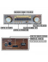 Tradineur - Radio vintage "INDIE" con diseño antiguo - Sintonizador AM/FM/SW - Sintonizador con Indicador - Bluetooth - Conector