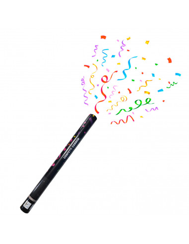 Tradineur - Cañón de confeti multicolor de aire comprimido, popper, cracker de confetti de colores, cumpleaños, bodas, fiestas,
