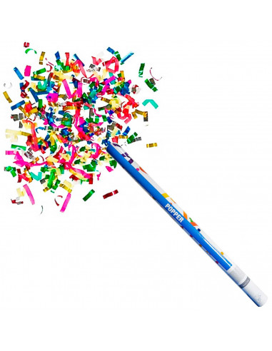Tradineur - Cañón de confeti de aire comprimido multicolor, popper, cracker de confetti de colores, cumpleaños, bodas, fiestas,